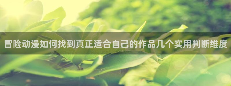 动漫之家网页版：冒险动漫如何找到真正适合自己的作品几个实用判断维度