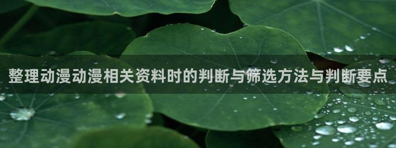 动漫共和国官网网址:整理动漫动漫相关资料时的判断与筛选方法与判断要点